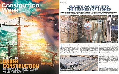 Umesh Punia, CEO of GLAZE, Interview in Construction Week - Dec 2021