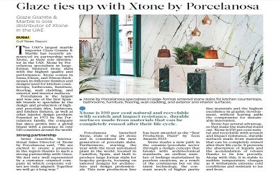 Glaze Granite & Marble ties up with Xtone by Porcelanosa - Gulf News, Business Corporate News, April 2, 2023